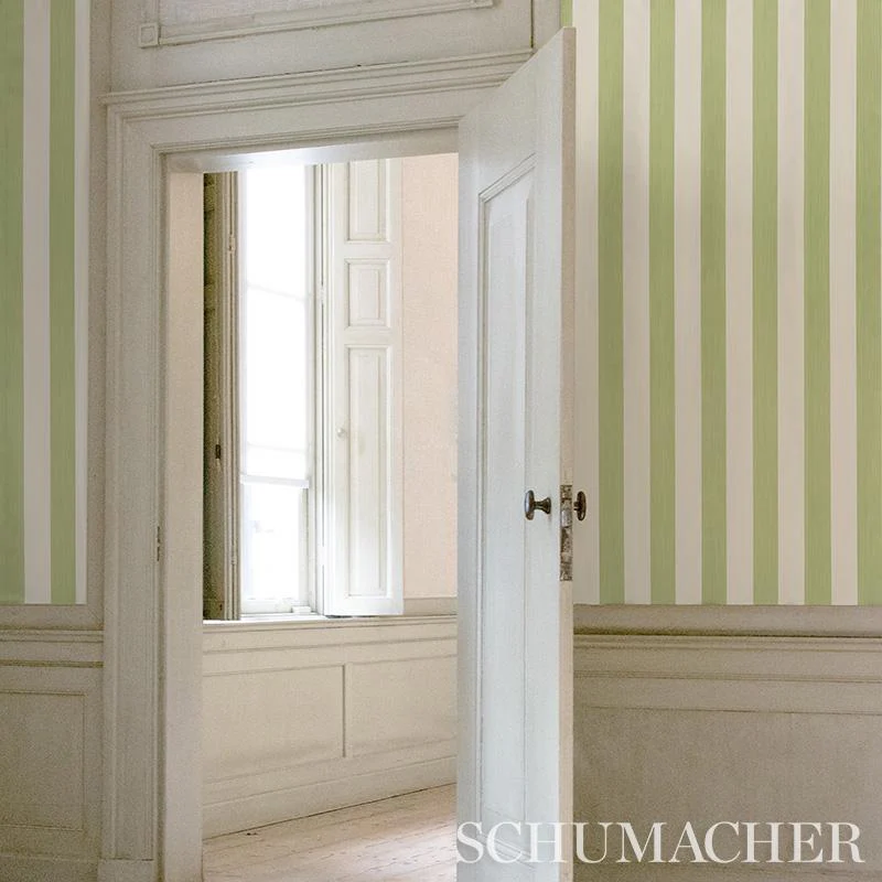 Schumacher Edwin Stripe Wide Leaf Wallpaper - Image 4