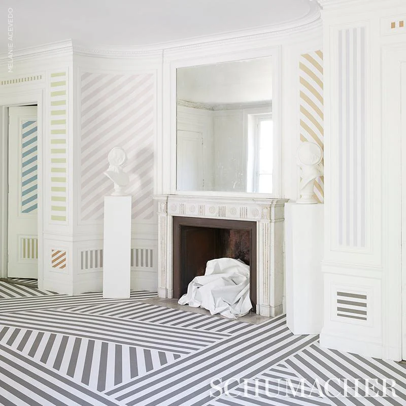 Schumacher Edwin Stripe Wide Leaf Wallpaper - Image 5