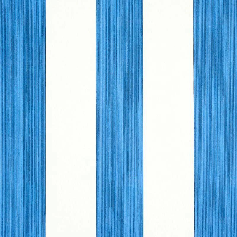 Schumacher Edwin Stripe Wide Navy Wallpaper