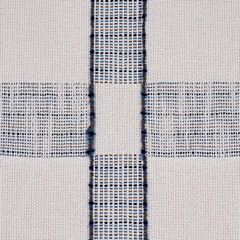 Schumacher Elko Plaid Indigo Fabric - Image 3