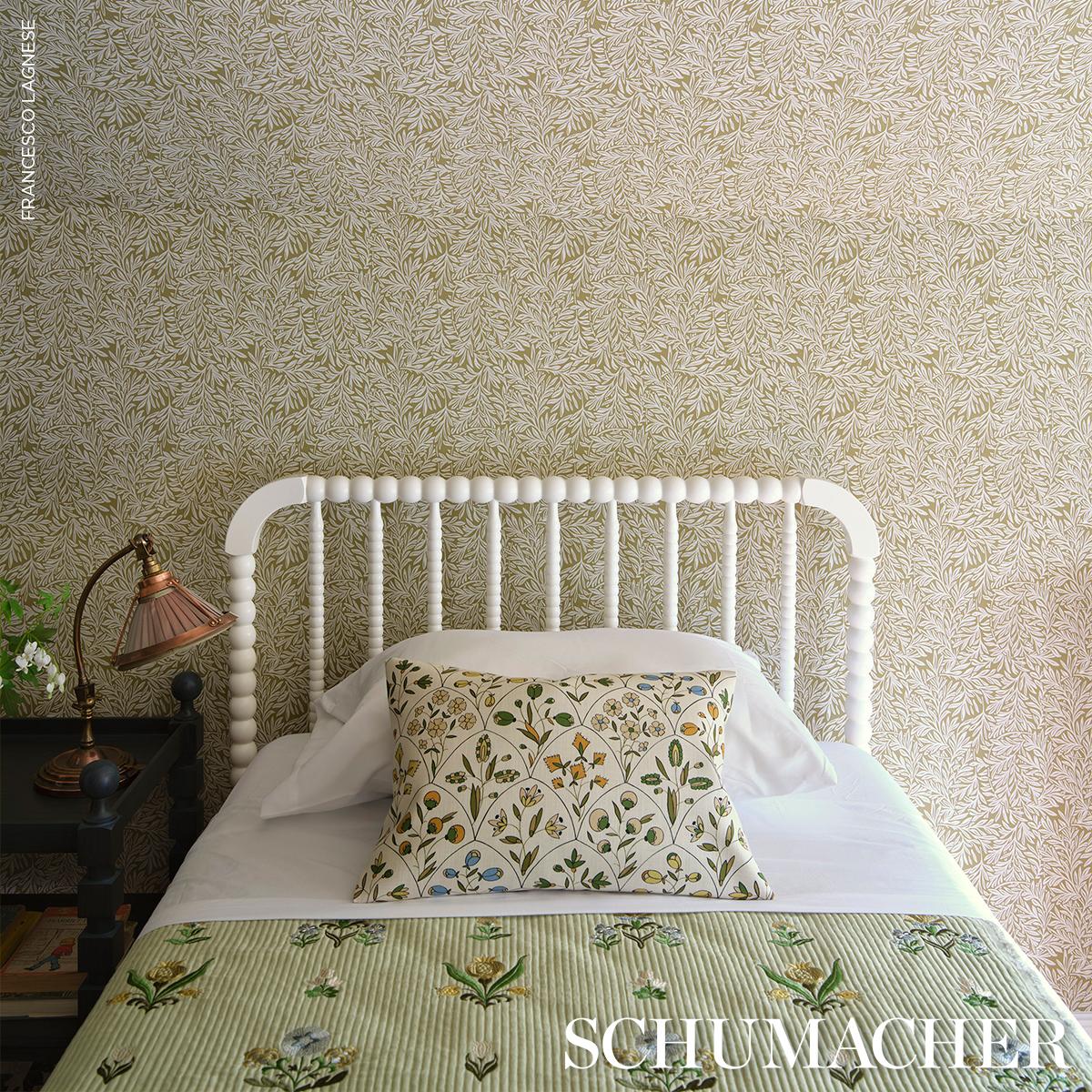 Schumacher Elmslie Embroidery Leaf Fabric - Image 7