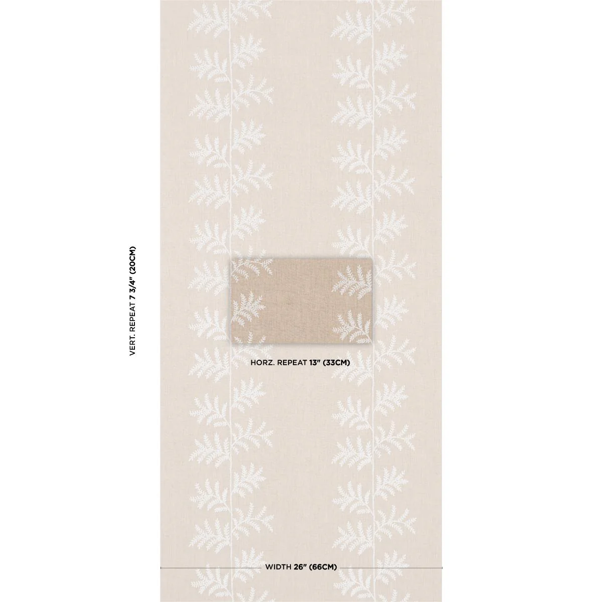 Schumacher Eloise Embroidery Wallcovering Natural Wallpaper - Image 2