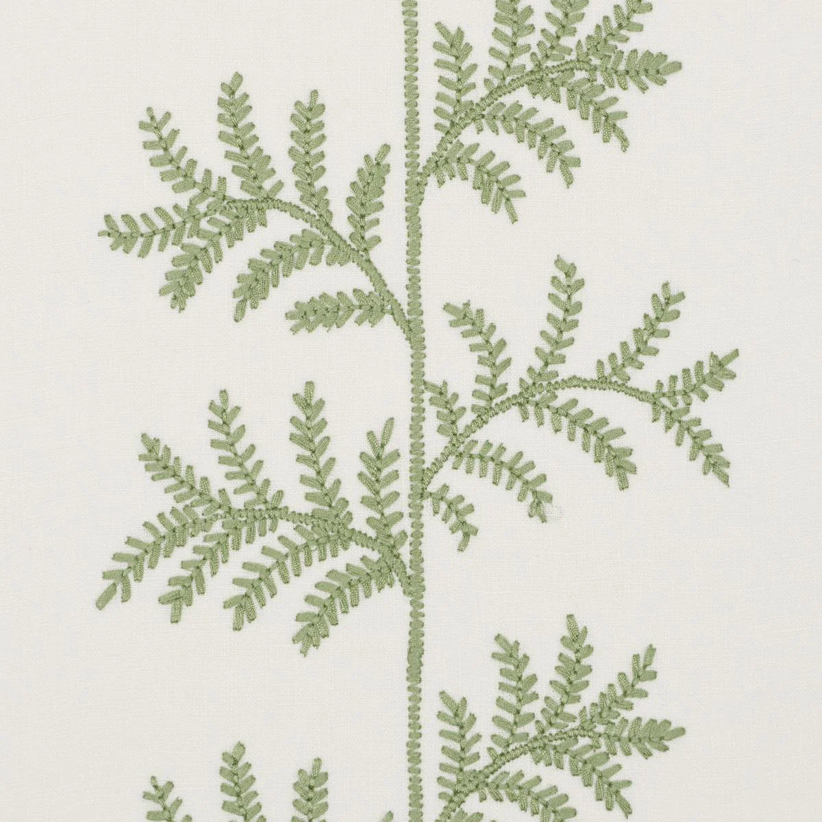 Schumacher Eloise Embroidery Wallcovering Sage Wallpaper - Image 3