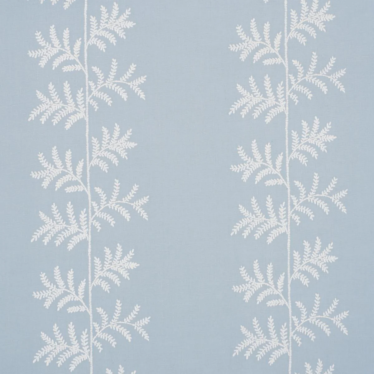 Schumacher Eloise Embroidery Wallcovering Sky Wallpaper