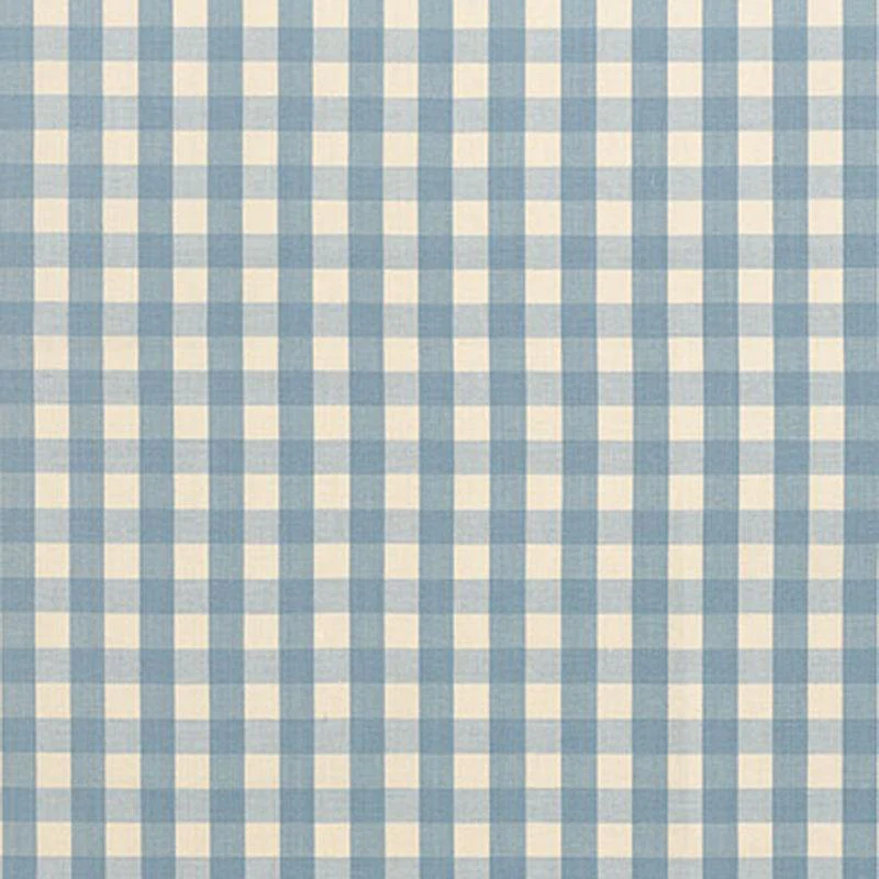 Schumacher Elton Cotton Check Chambray Fabric - Image 2