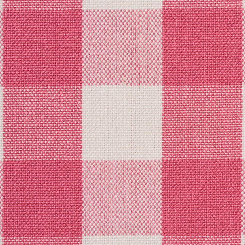 Schumacher Elton Cotton Check Magenta Fabric - Image 3