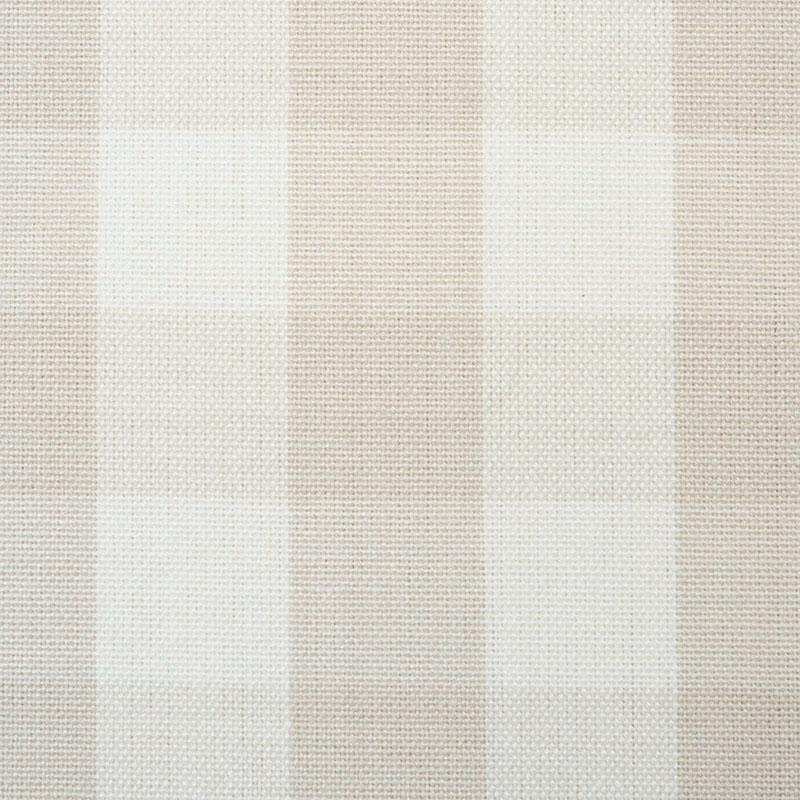Schumacher Elton Cotton Check Natural Fabric - Image 3