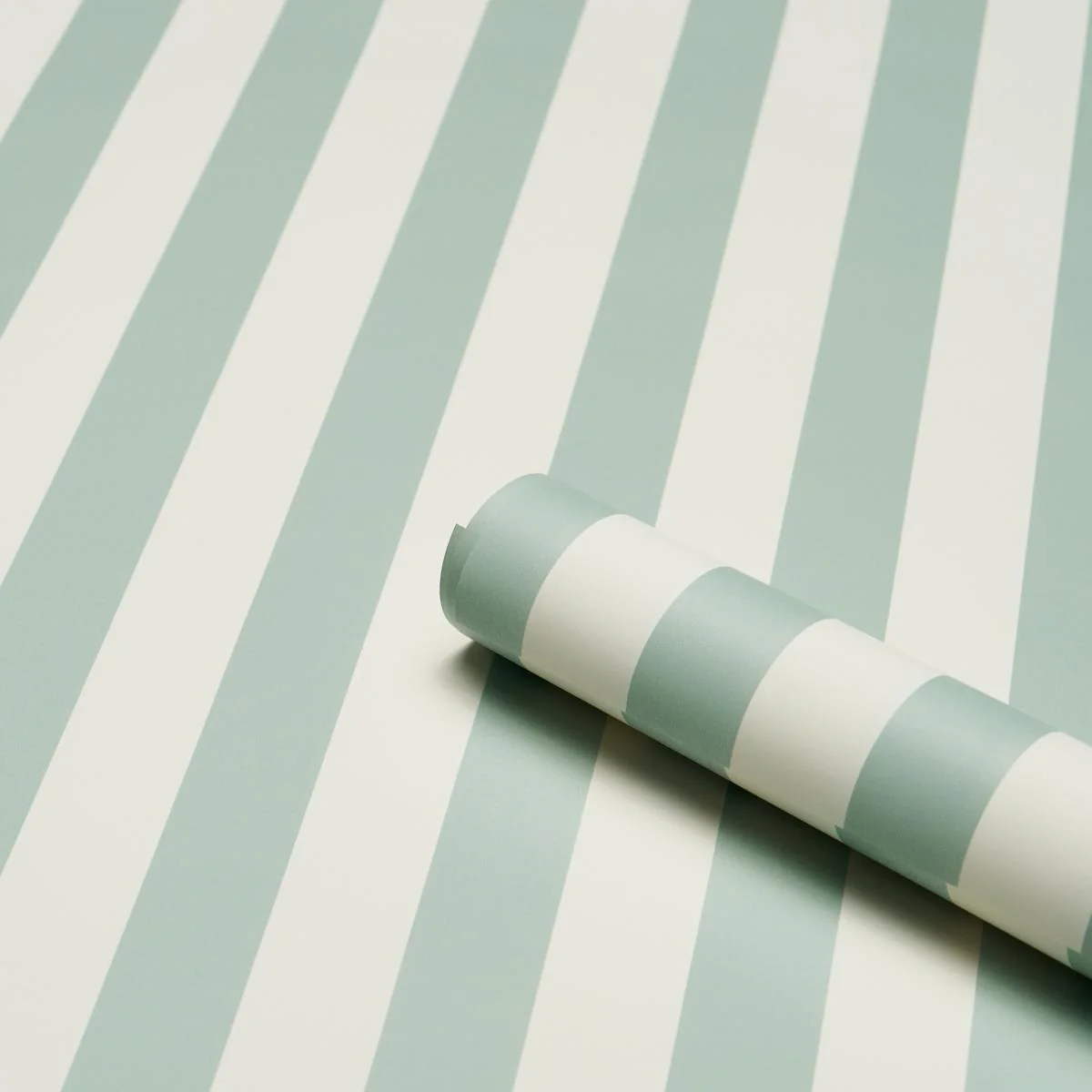 Schumacher Emma Stripe Seaglass Wallpaper - Image 3