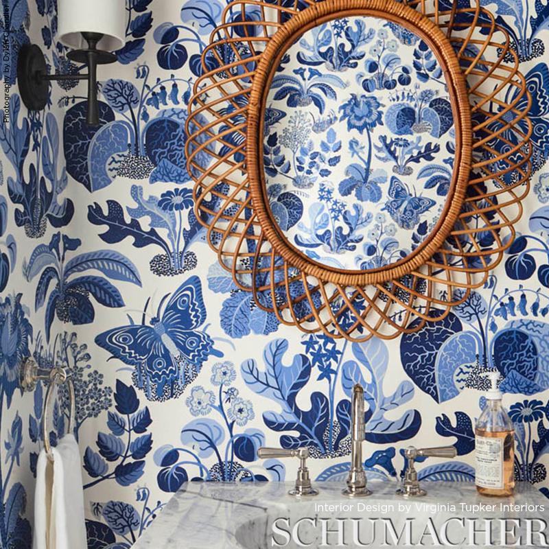 Schumacher Exotic Butterfly Marine Wallpaper - Image 4