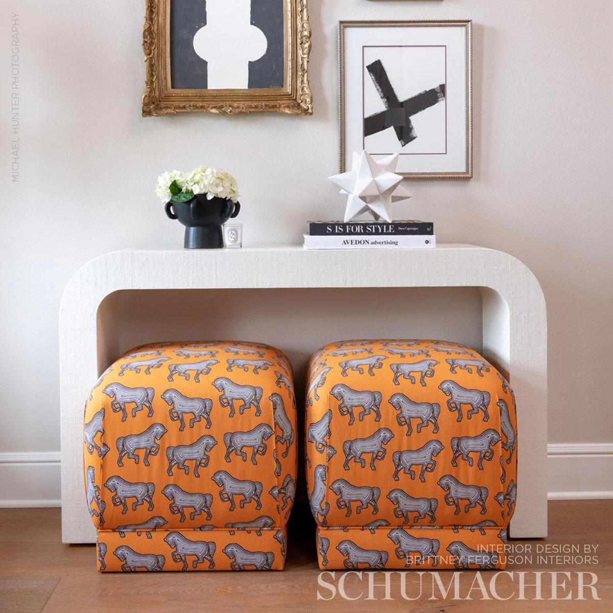 Schumacher Faubourg Orange Fabric - Image 5