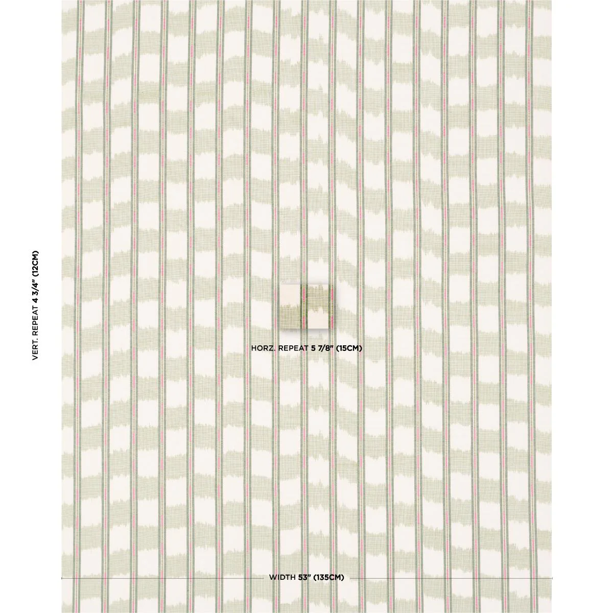 Schumacher Faye Ikat Leaf Fabric - Image 2