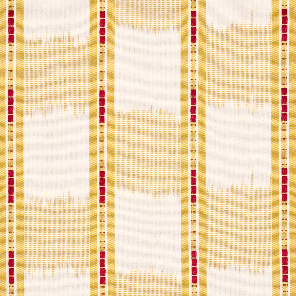 Schumacher Faye Ikat Ochre Fabric - Image 4