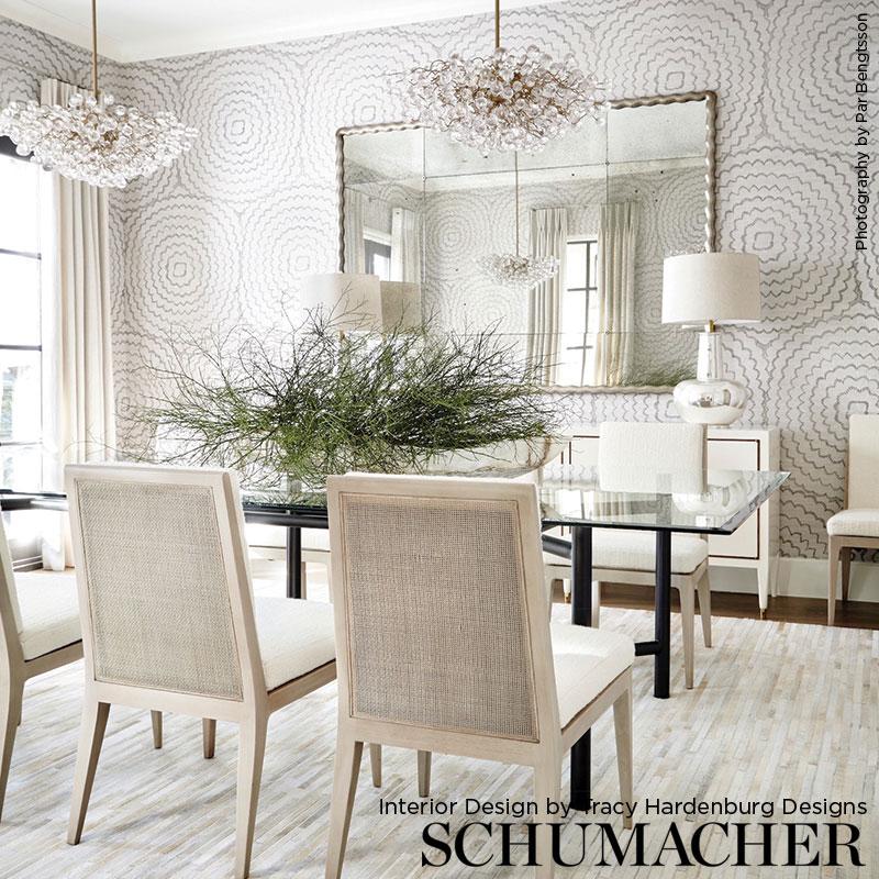 Schumacher Feather Bloom Sisal Dove Wallpaper - Image 4