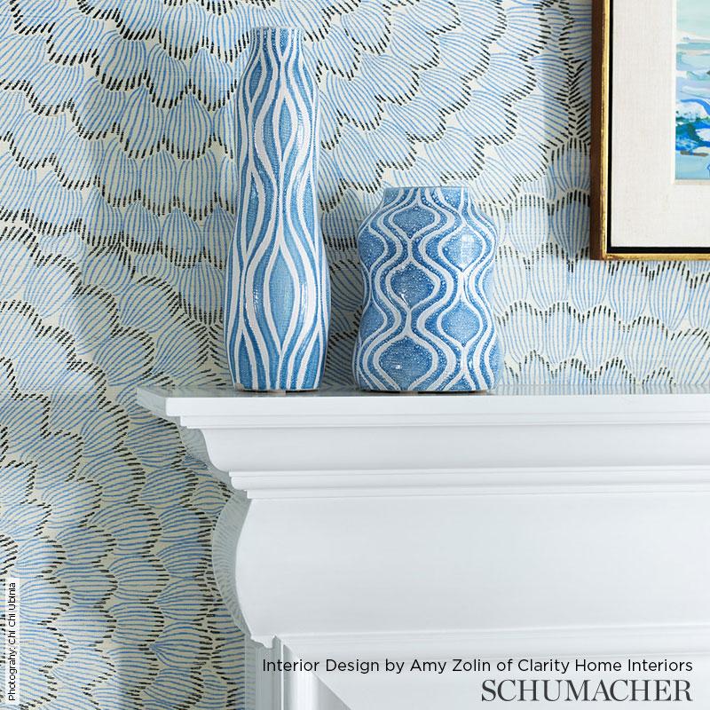 Schumacher Feather Bloom Sisal Golden Plum Wallpaper - Image 4