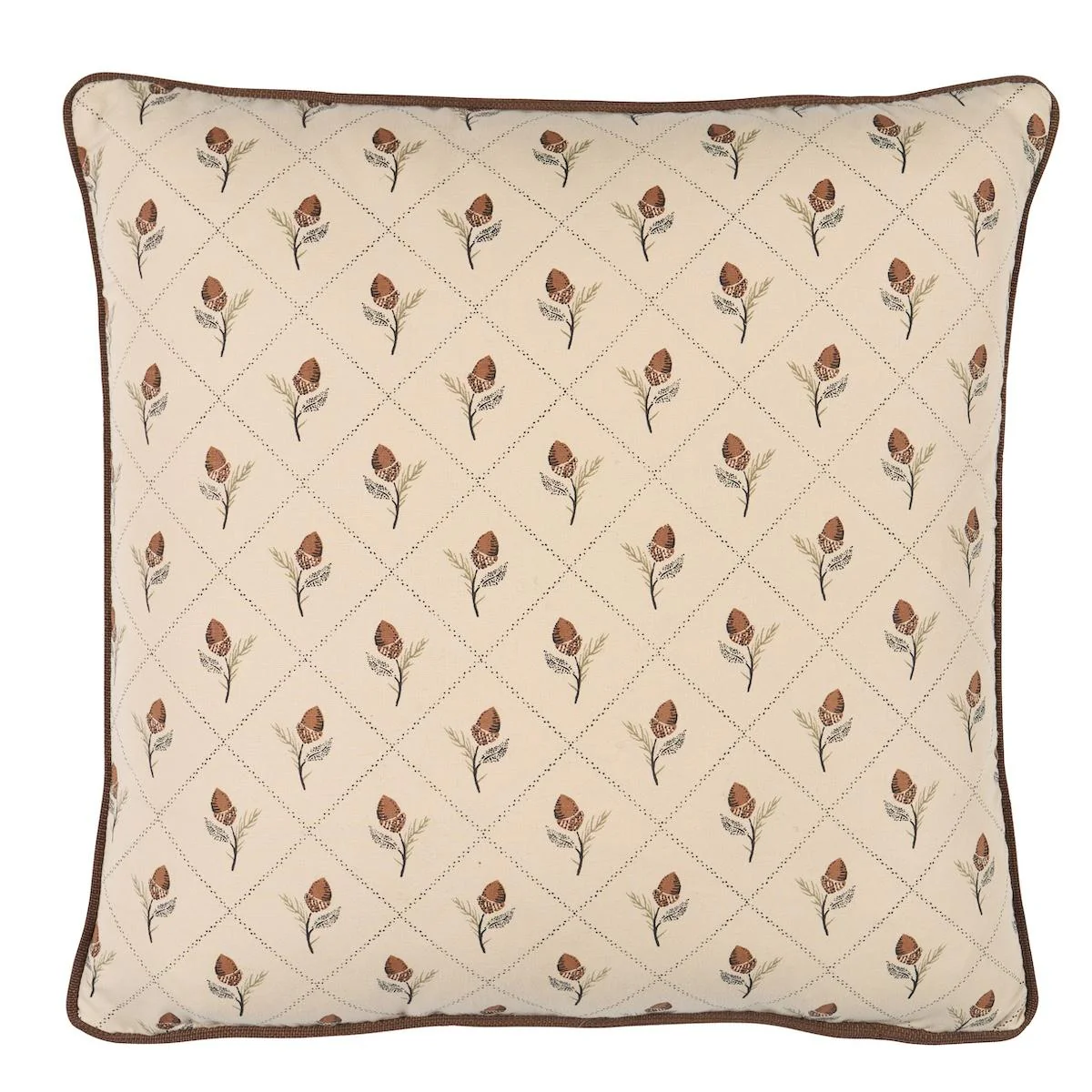 Schumacher Flax 18" X 18" Holden Hand Print Pillow