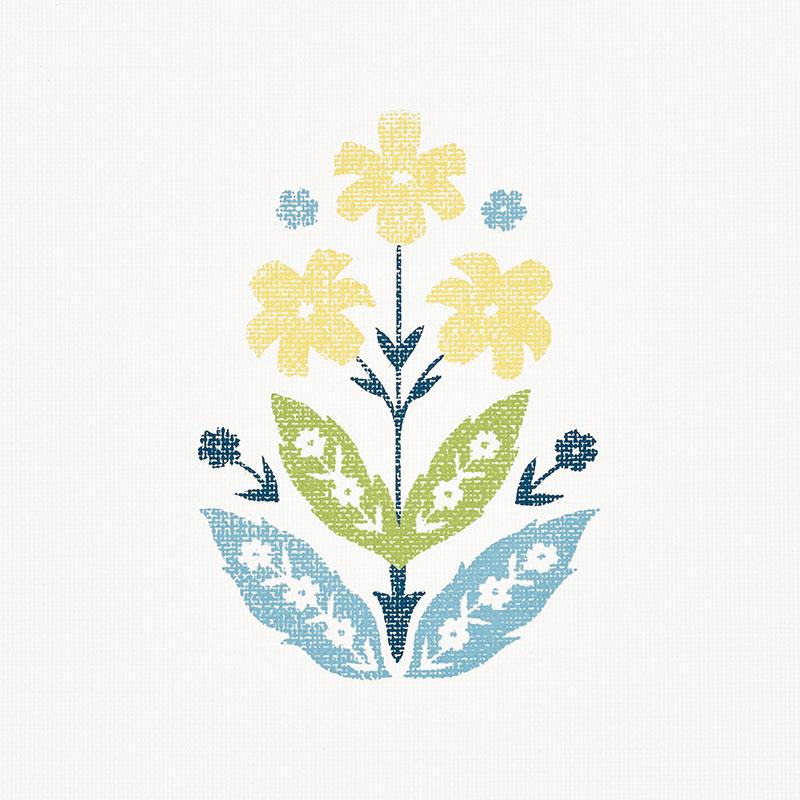Schumacher Floweret Paperweave Summer Wallpaper - Image 3