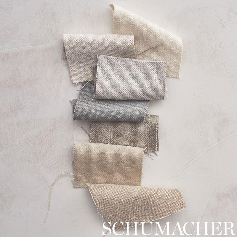 Schumacher Franco Linen-Blend Chenille Indigo Fabric - Image 3
