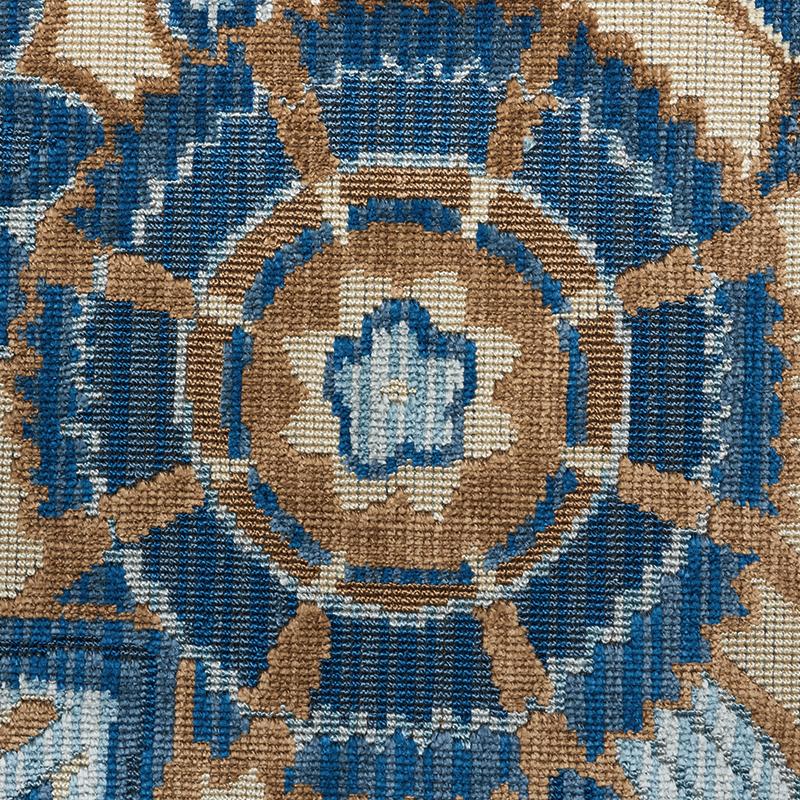 Schumacher Garland Velvet Blue Fabric - Image 4