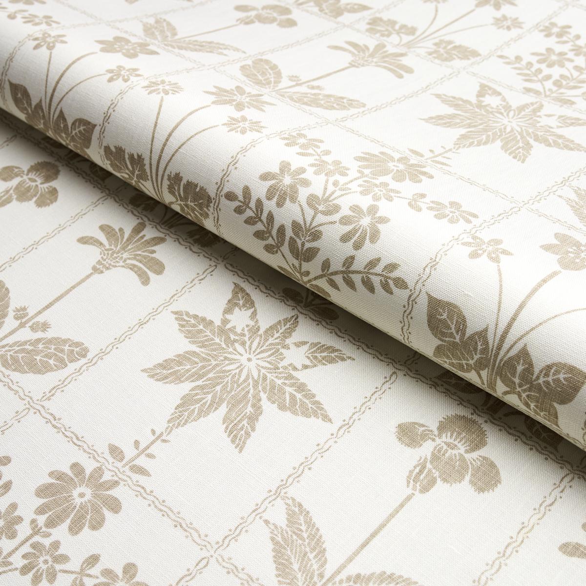 Schumacher Georgia Wildflowers Neutral Fabric - Image 5