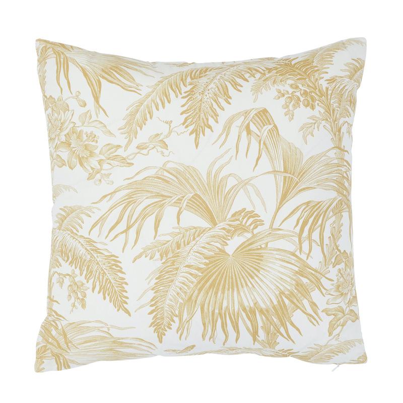Schumacher Gold 20" X 20" Toile Tropique Pillow - Image 2