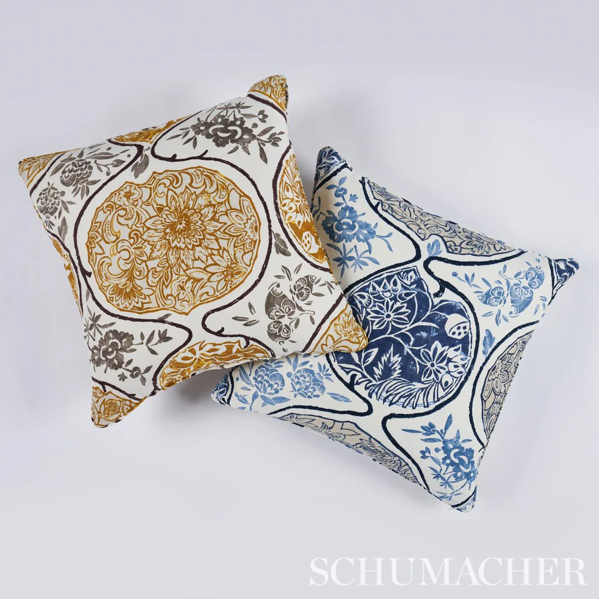 Schumacher Gold & Mushroom 22" X 22" Katsugi Pillow - Image 5