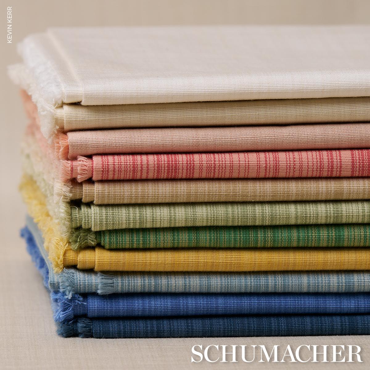 Schumacher Gracie Solid Strié Cobalt Fabric - Image 6
