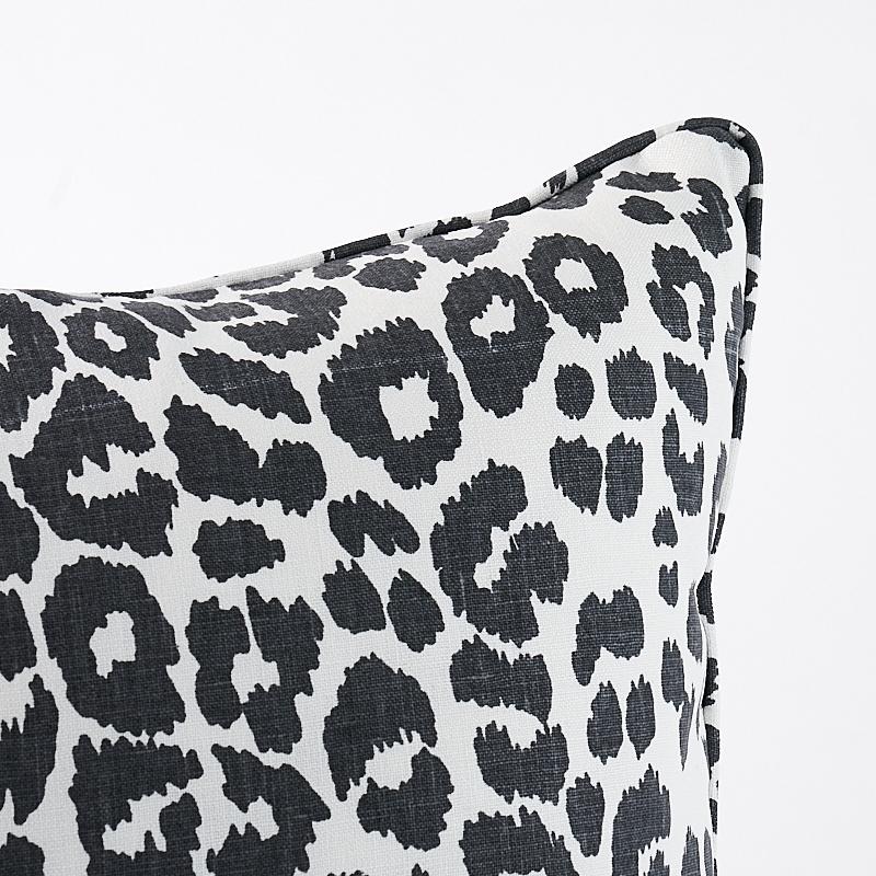 Schumacher Graphite 18" X 18" Iconic Leopard Pillow - Image 2