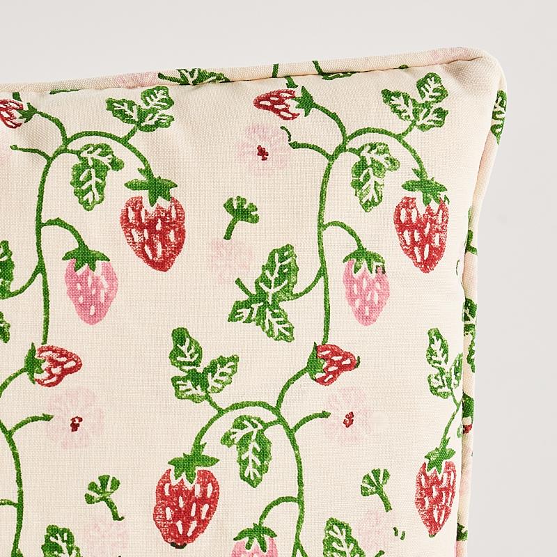 Schumacher Grass 18" X 12" Strawberry Pillow - Image 3