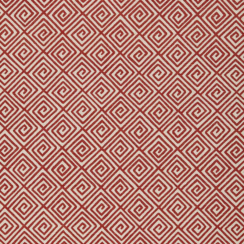 Schumacher Greek Key Ruby Fabric - Image 2