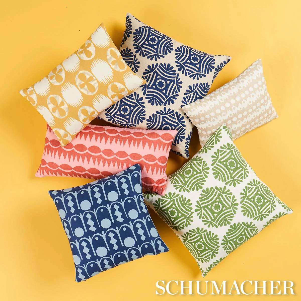 Schumacher Green 20" X 20" Gilded Star Block Print Pillow - Image 3