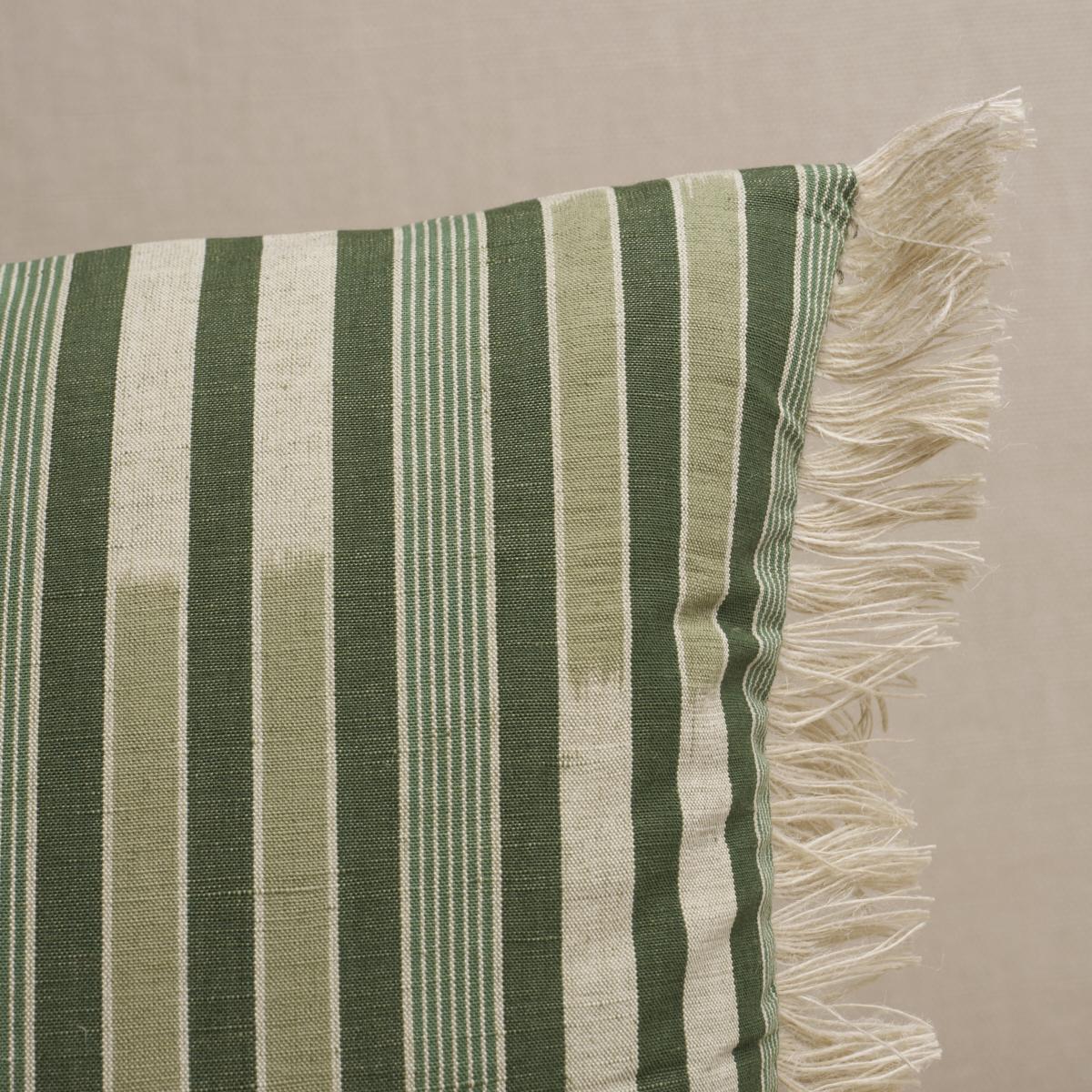 Schumacher Green 24" X 16" Cusco Ikat Pillow - Image 2