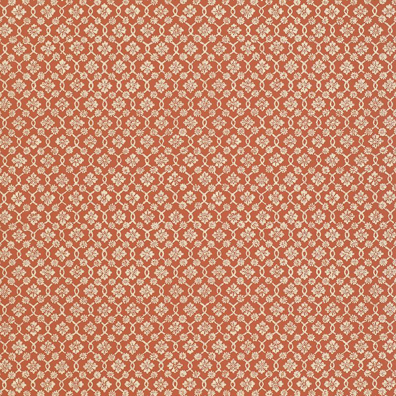 Schumacher Harbury Trellis Coral Wallpaper - Image 2