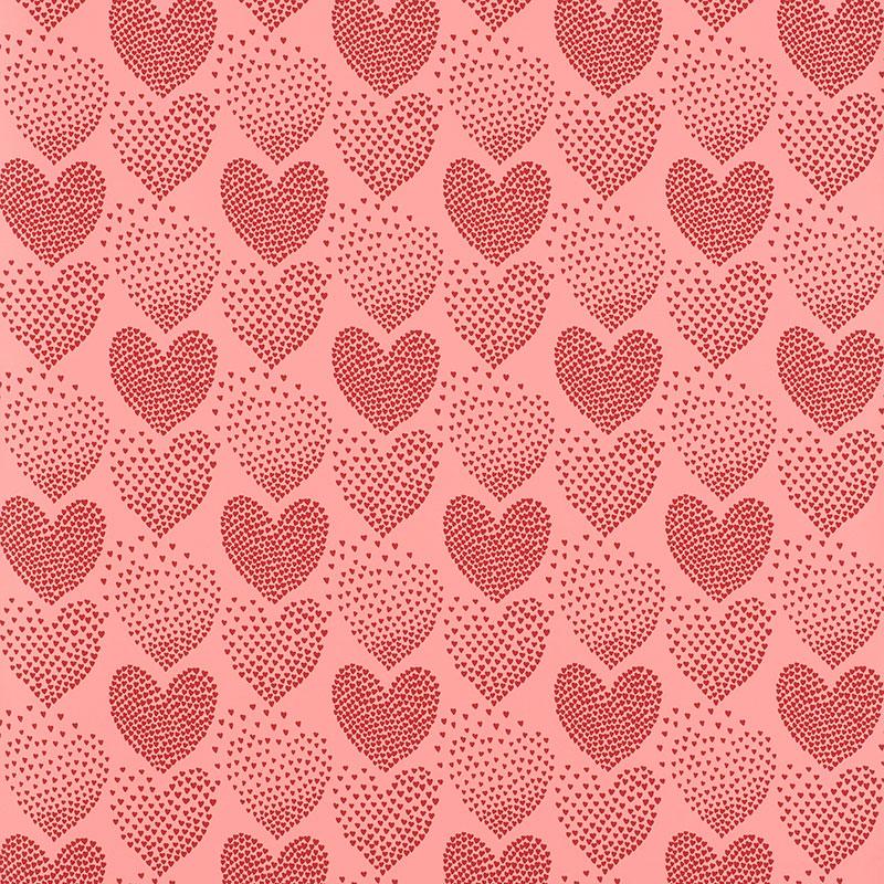 Schumacher Heart Of Hearts Red & Pink Wallpaper - Image 2