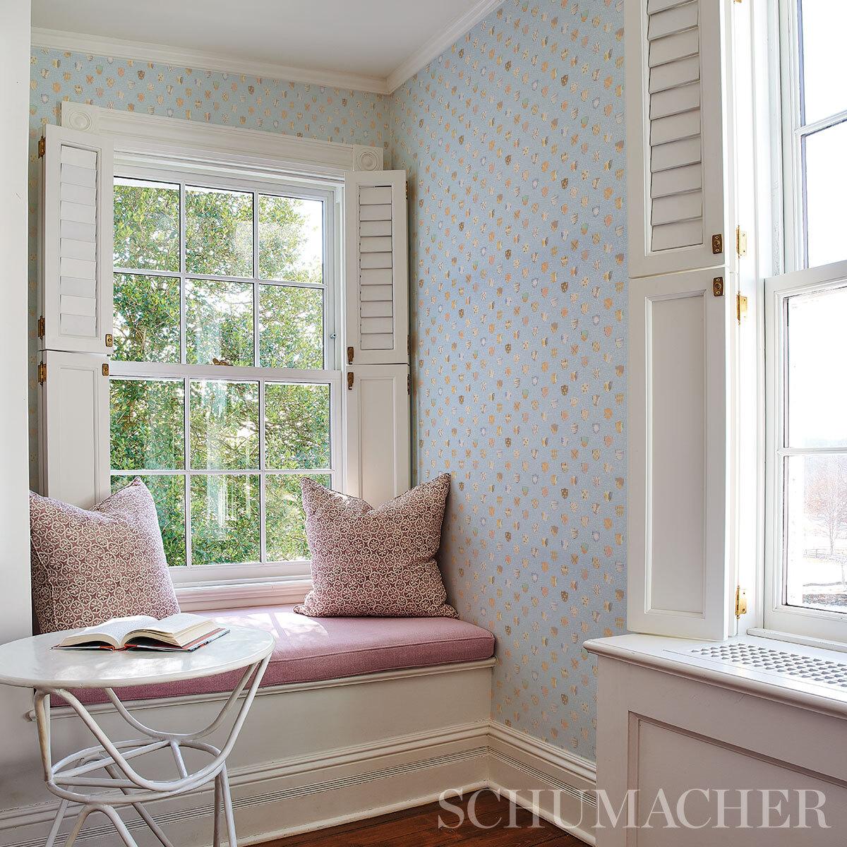 Schumacher Heraldic Oxford Blue Wallpaper - Image 7