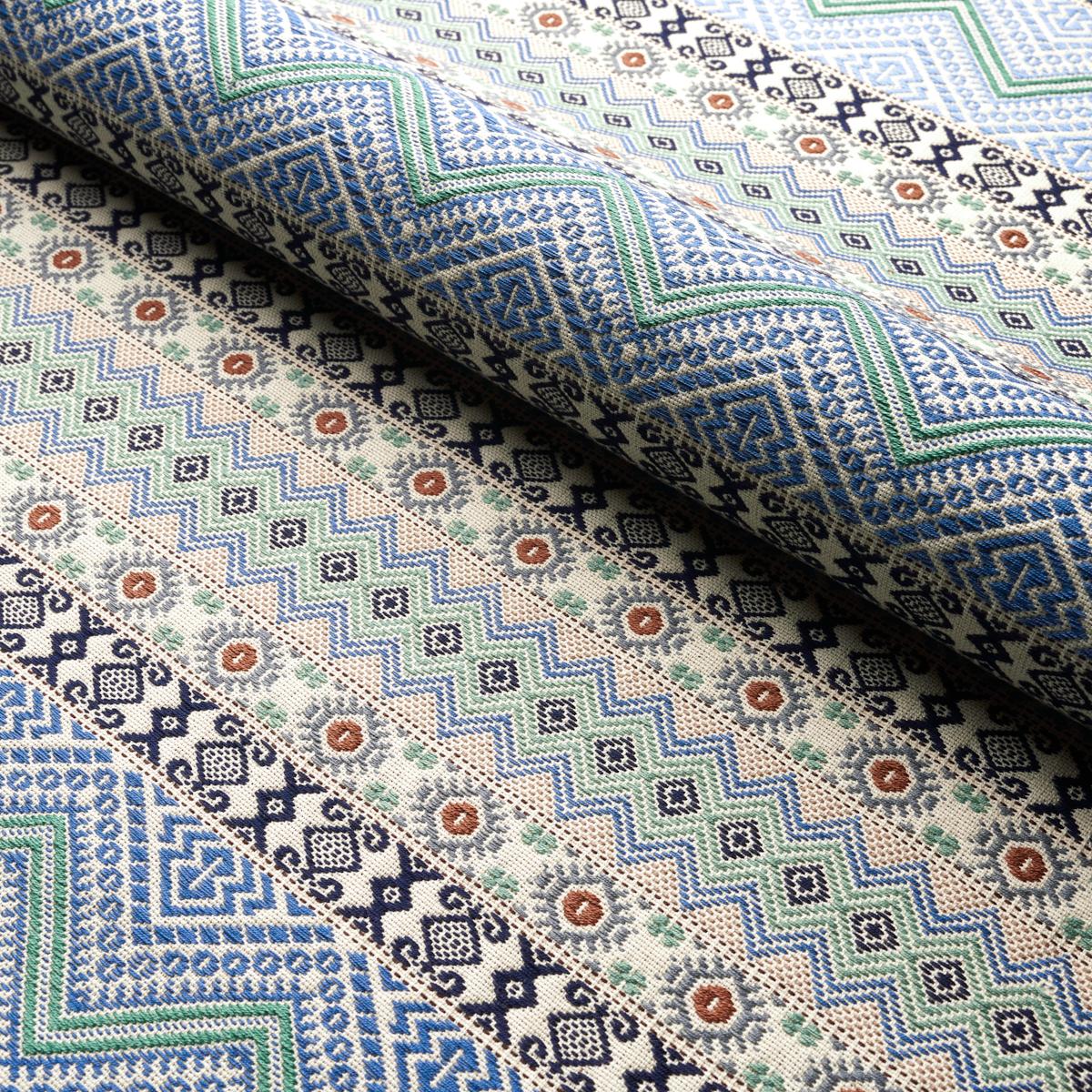 Schumacher Holmul Hand Woven Blue Fabric - Image 6