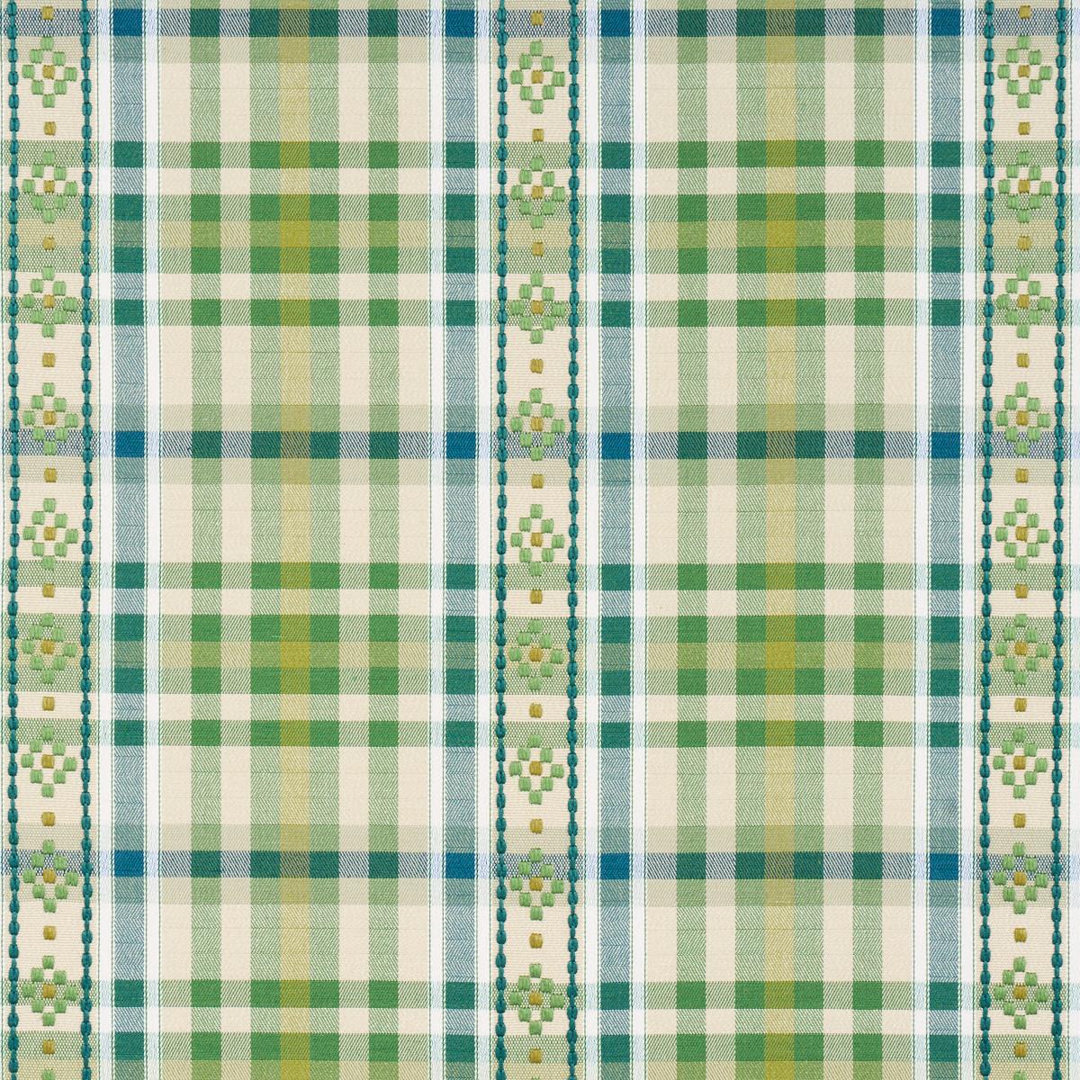 Schumacher Hutton Hand Woven Check Leaf Fabric - Image 3