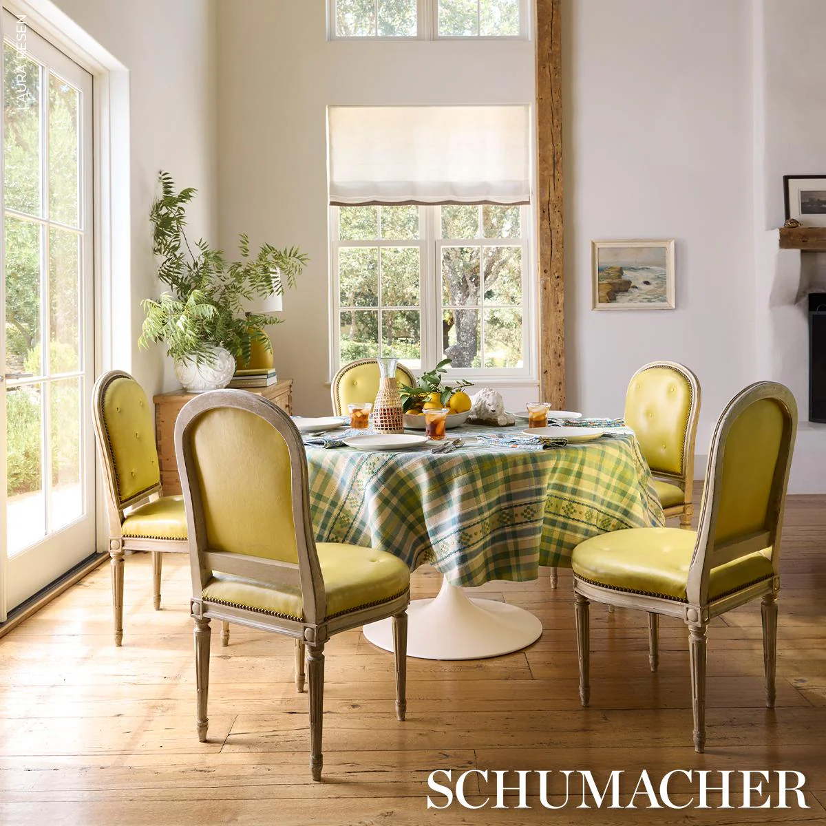 Schumacher Hutton Hand Woven Check Leaf Fabric - Image 5