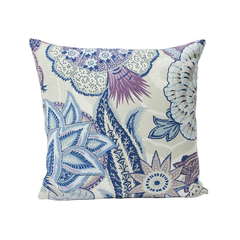 Schumacher Hyacinth 18" X 18" Zanzibar Linen Print Pillow - Image 2