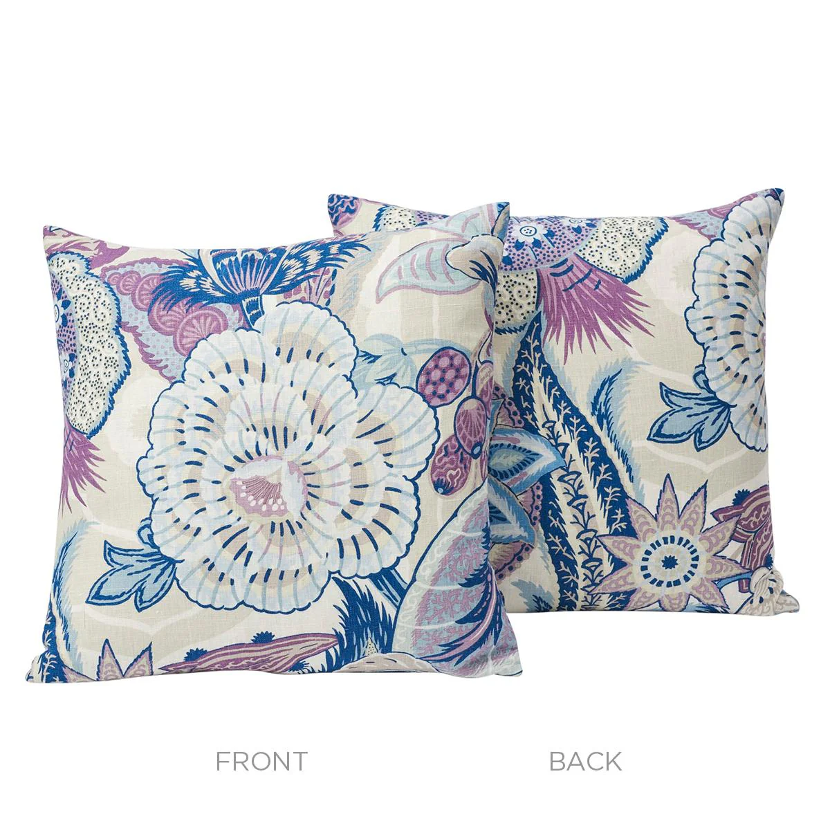 Schumacher Hyacinth 18" X 18" Zanzibar Linen Print Pillow - Image 3