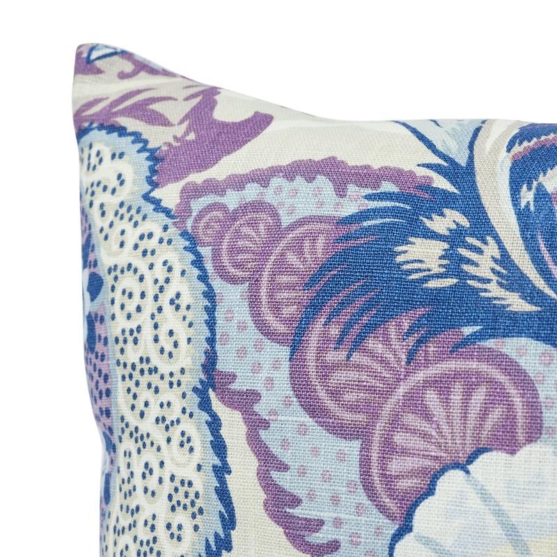 Schumacher Hyacinth 18" X 18" Zanzibar Linen Print Pillow - Image 4