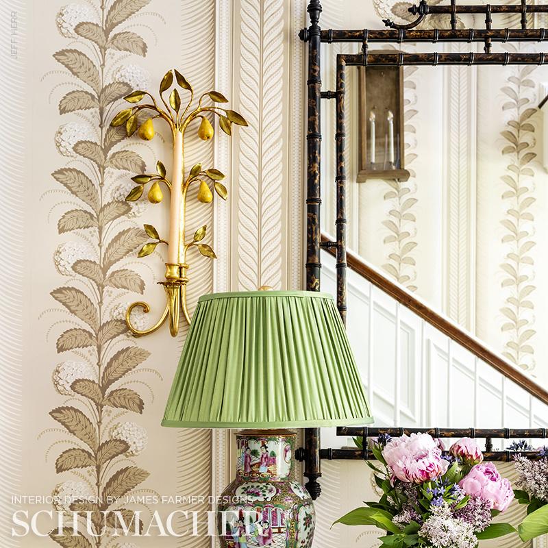 Schumacher Hydrangea Drape Fawn Wallpaper - Image 3