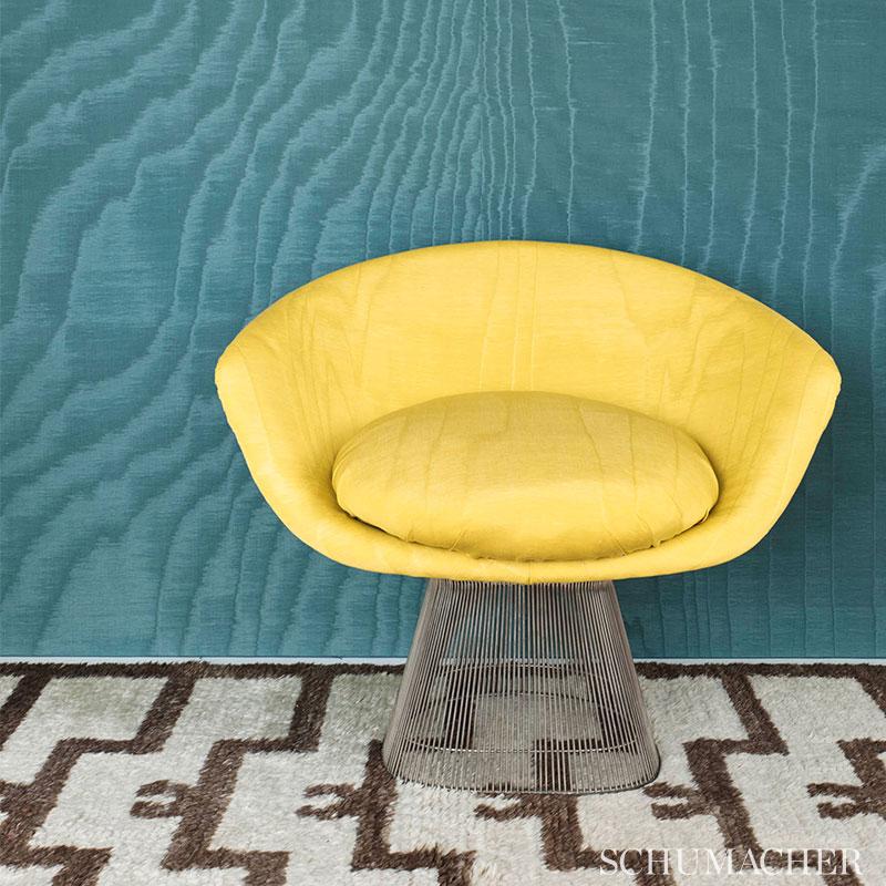 Schumacher Incomparable Moiré Sterling Fabric - Image 2