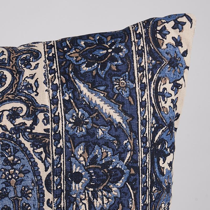 Schumacher Indigo 26" X 15" Daria Paisley Pillow - Image 3