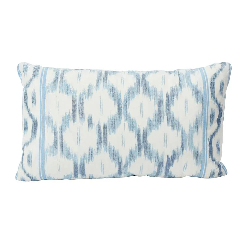 Schumacher Indigo Blue 26" X 15" Santa Monica Ikat Pillow - Image 2