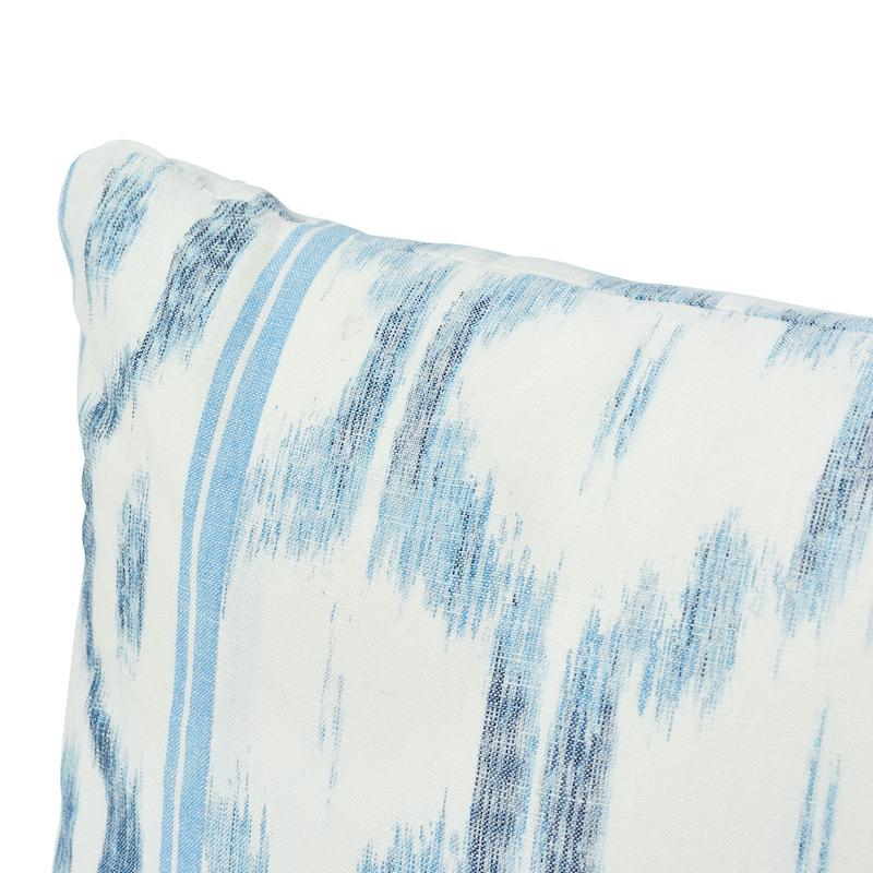 Schumacher Indigo Blue 26" X 15" Santa Monica Ikat Pillow - Image 3