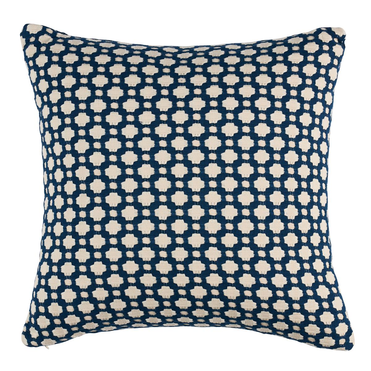 Schumacher Indigo/Ivory 22" X 22" Betwixt Pillow