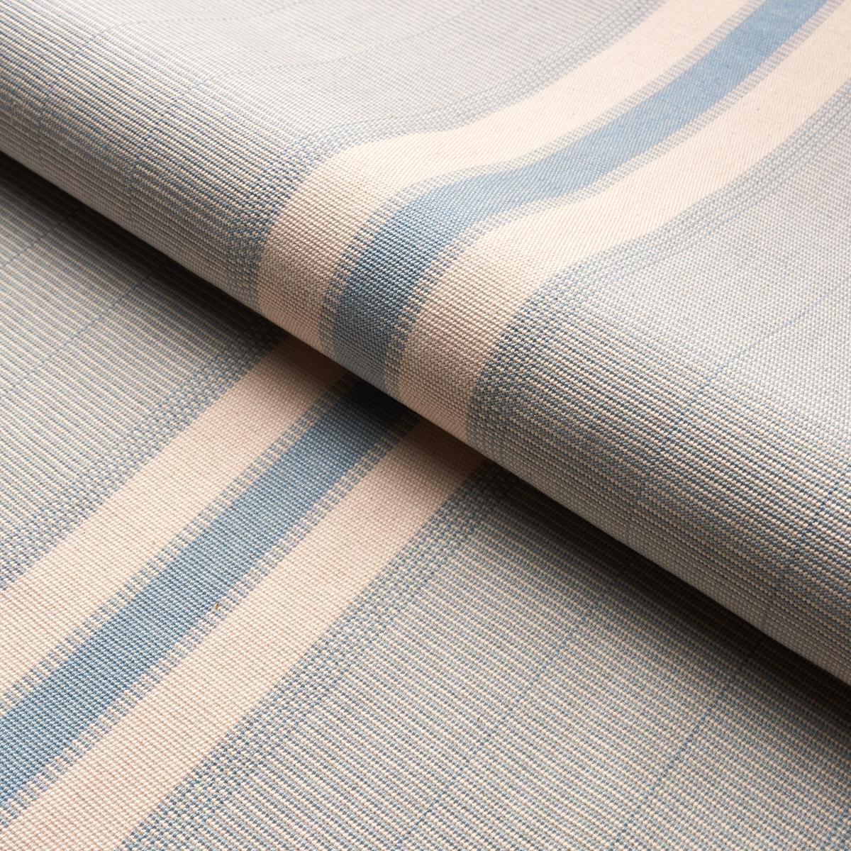 Schumacher Ipala Hand Woven Stripe Sky Fabric - Image 5