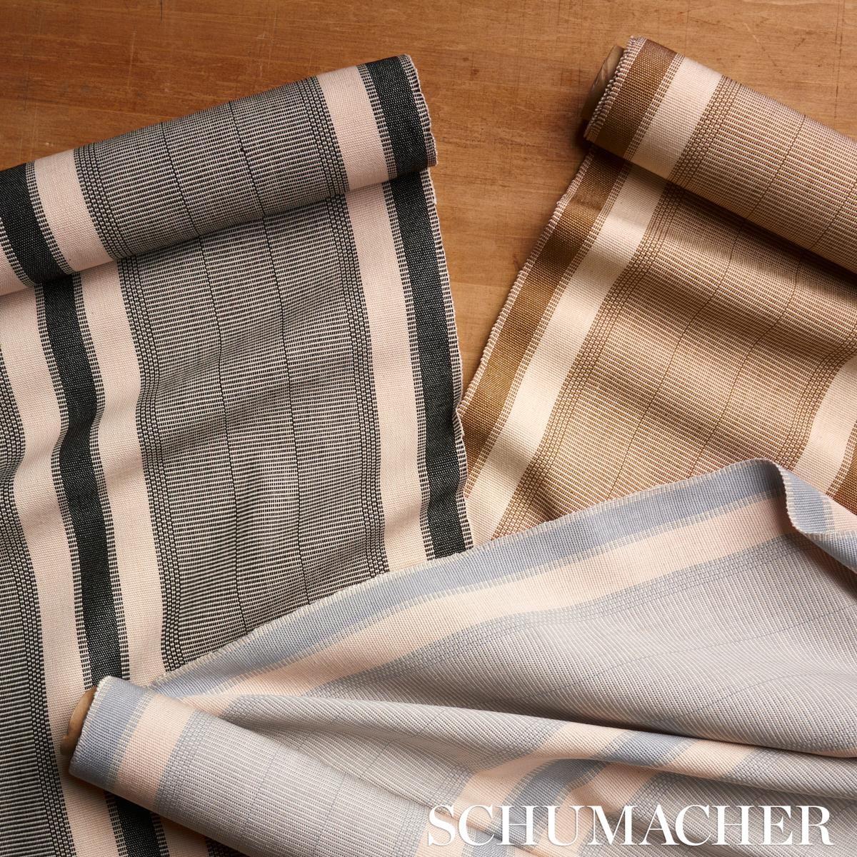 Schumacher Ipala Hand Woven Stripe Sky Fabric - Image 7