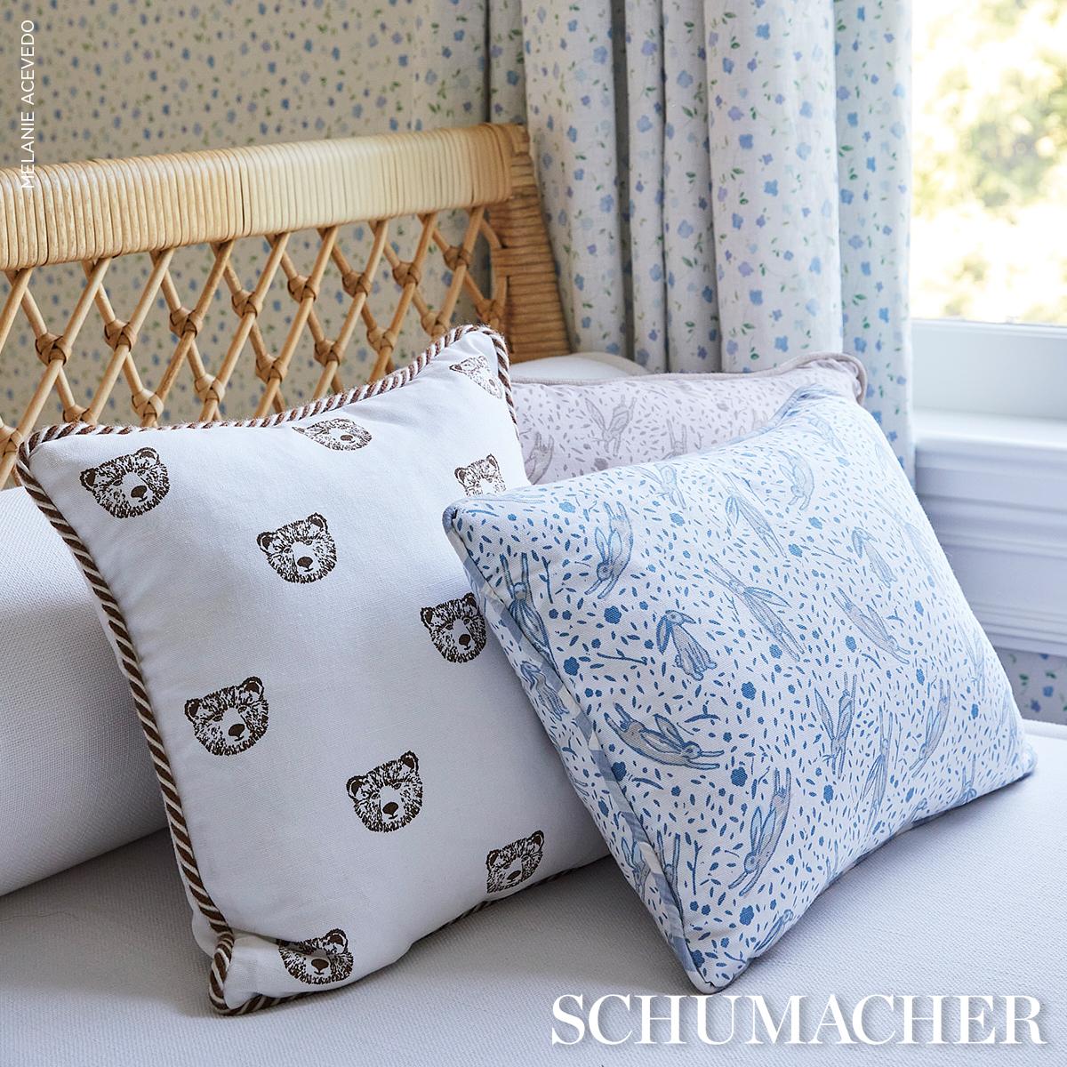 Schumacher Ivory 14" X 14" Bear Print Pillow - Image 4