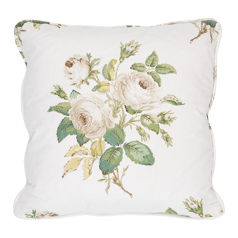 Schumacher Ivory 14" X 14" Loudon Rose Pillow